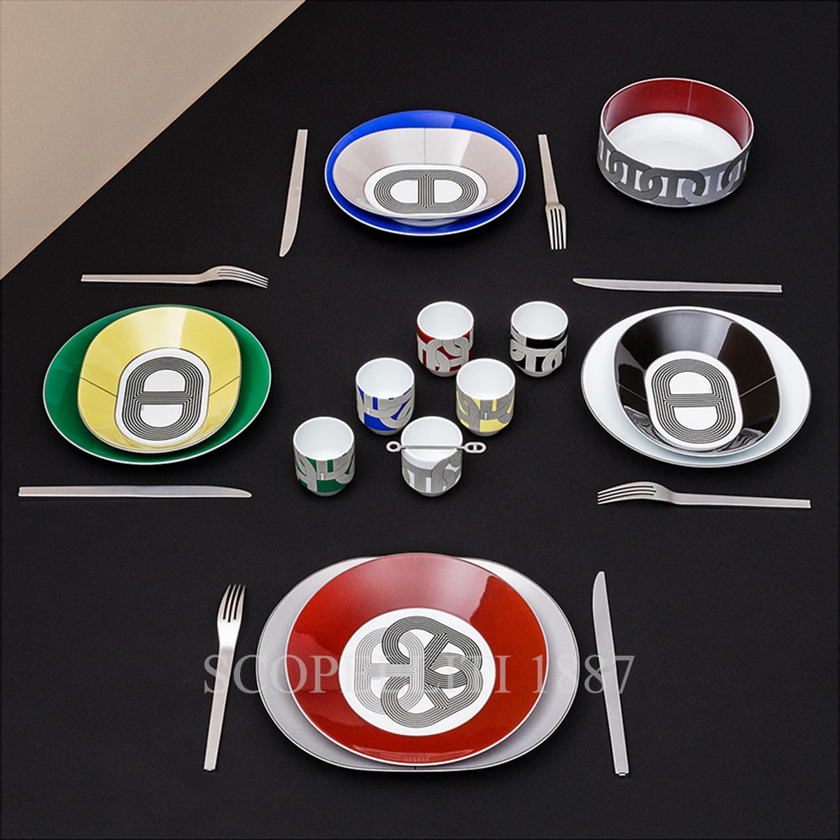 Hermes Small oval plate - Black Rallye 24 2