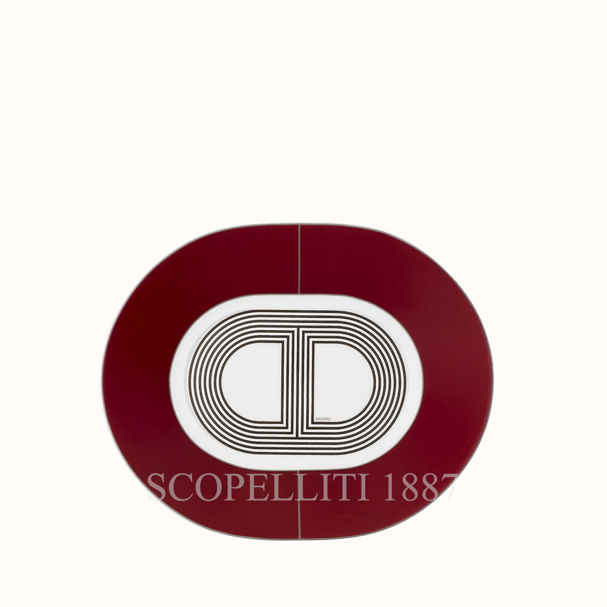 Hermes Small Oval Plate Red Rallye 24 1