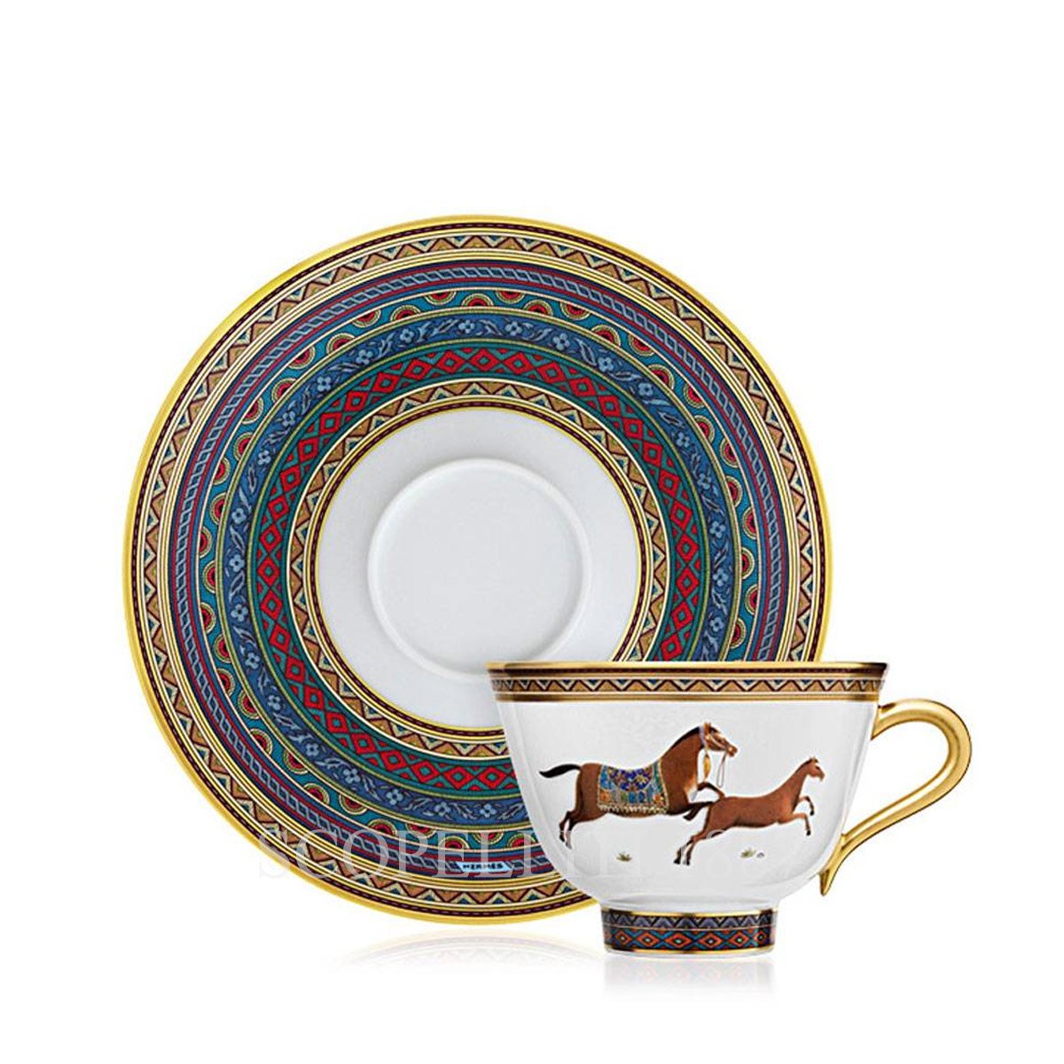 Hermes Tea Cup and Saucer n.6 Cheval d'Orient 1