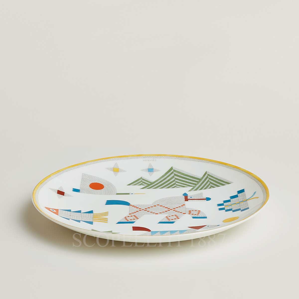 Hermes Dessert Plate Animaux Nattes 2