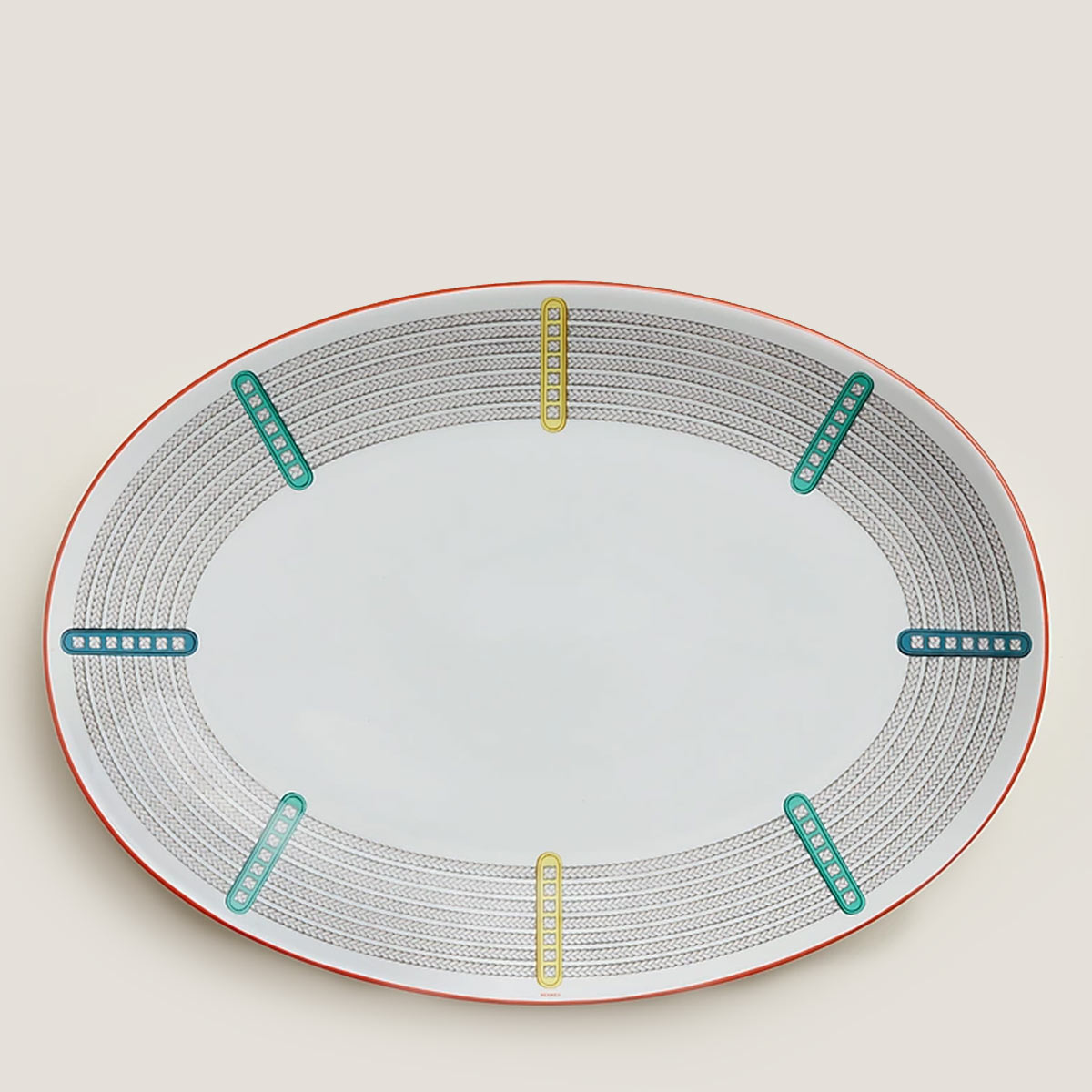 Hermes Tressages Equestres Oval Platter Large 1
