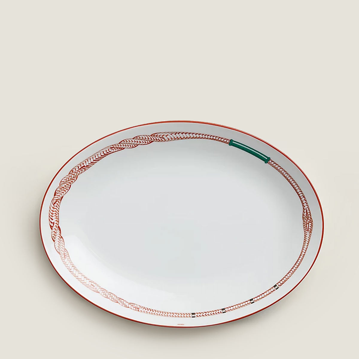 Hermes Tressages Equestres Oval Platter Small 1