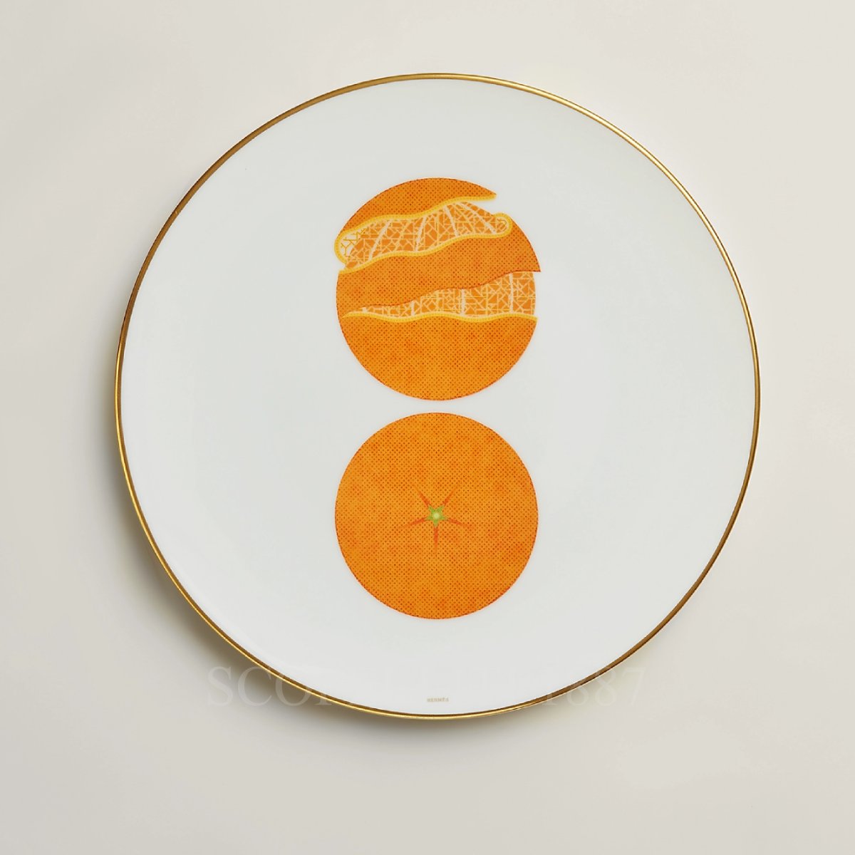 Hermes Kaorumi Dessert Plate Orange 1