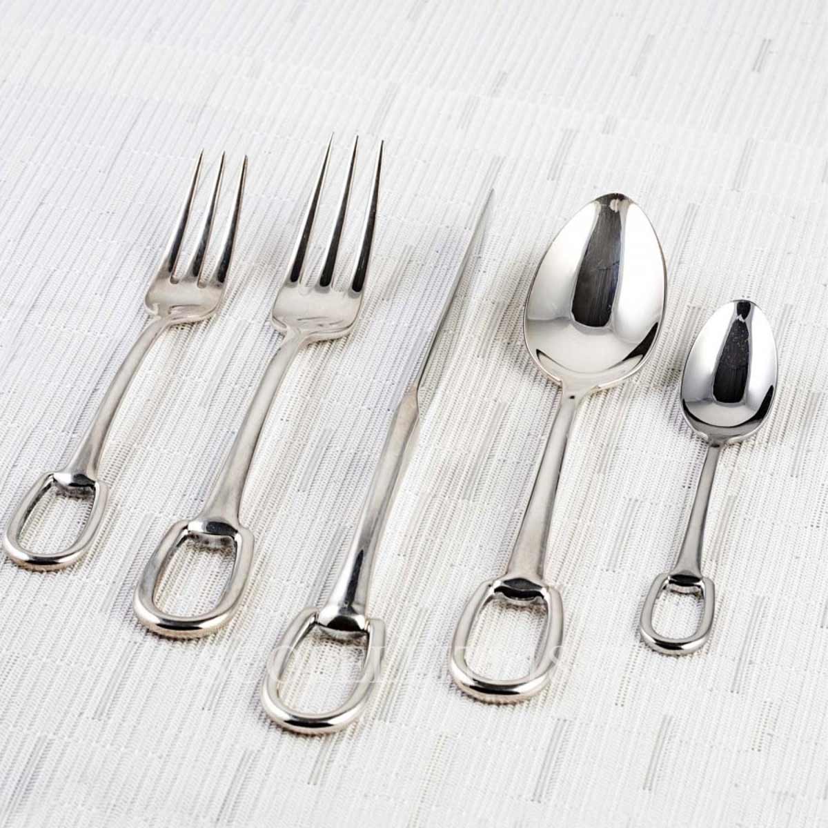 에르메스 Attelage 5-Piece Stainless Steel Flatware 006001P + 006002P + 006003P + 006012P + 006008P 3/3