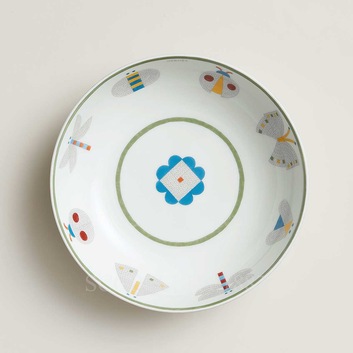 에르메스 Cereal Bowl Animaux Nattes - Set of 2 P058013P x 2 3/4