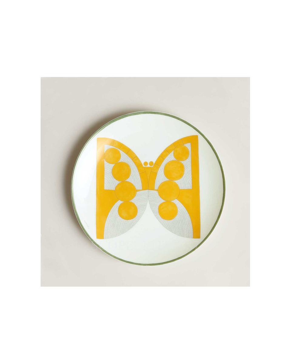 에르메스 Dessert Plate Animaux Nattes Butterfly P058107P