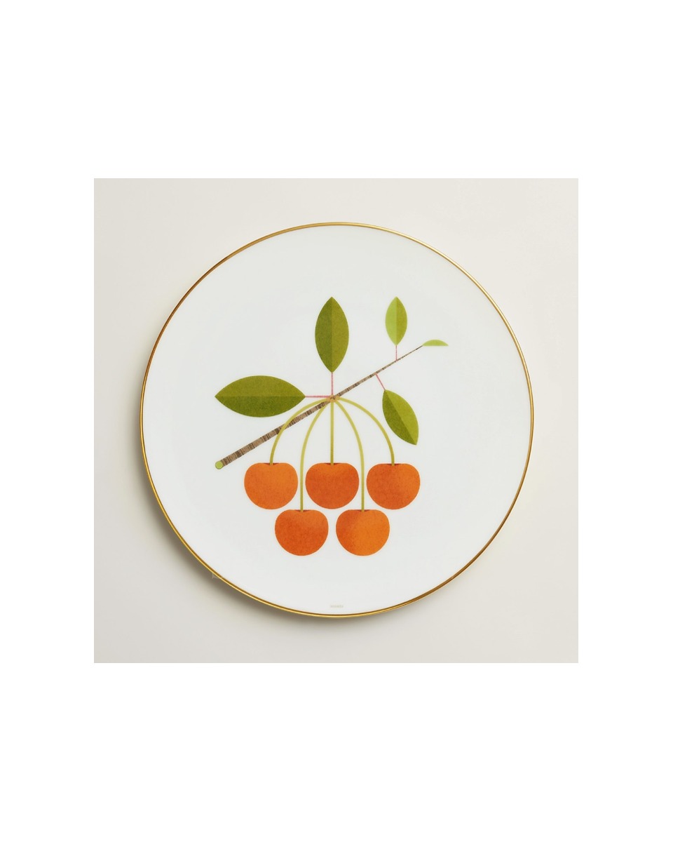 에르메스 Kaorumi Dessert Plate Cherry 061107P