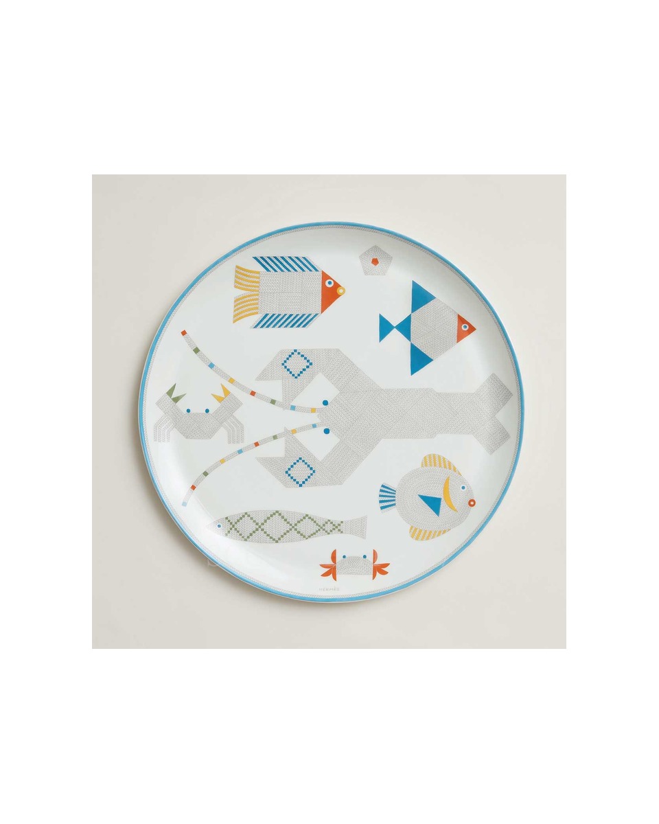 에르메스 Tart Platter Animaux Nattes P058022P
