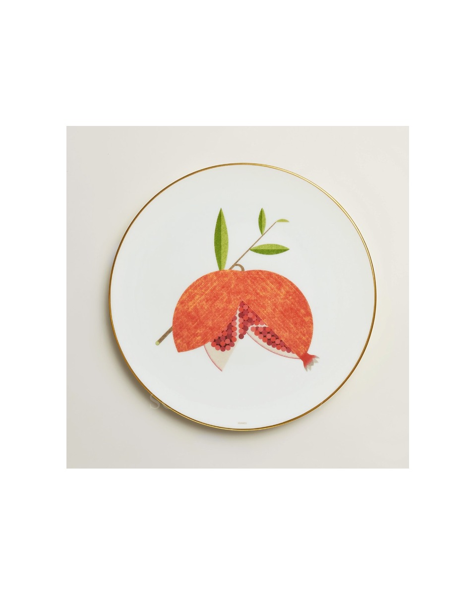 에르메스 Kaorumi Dessert Plate Pomegranate 061707P