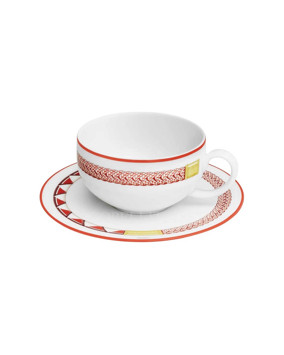 에르메스 Tea Cup and Saucer Tressages Equestres - Set of 2 057016P x 2