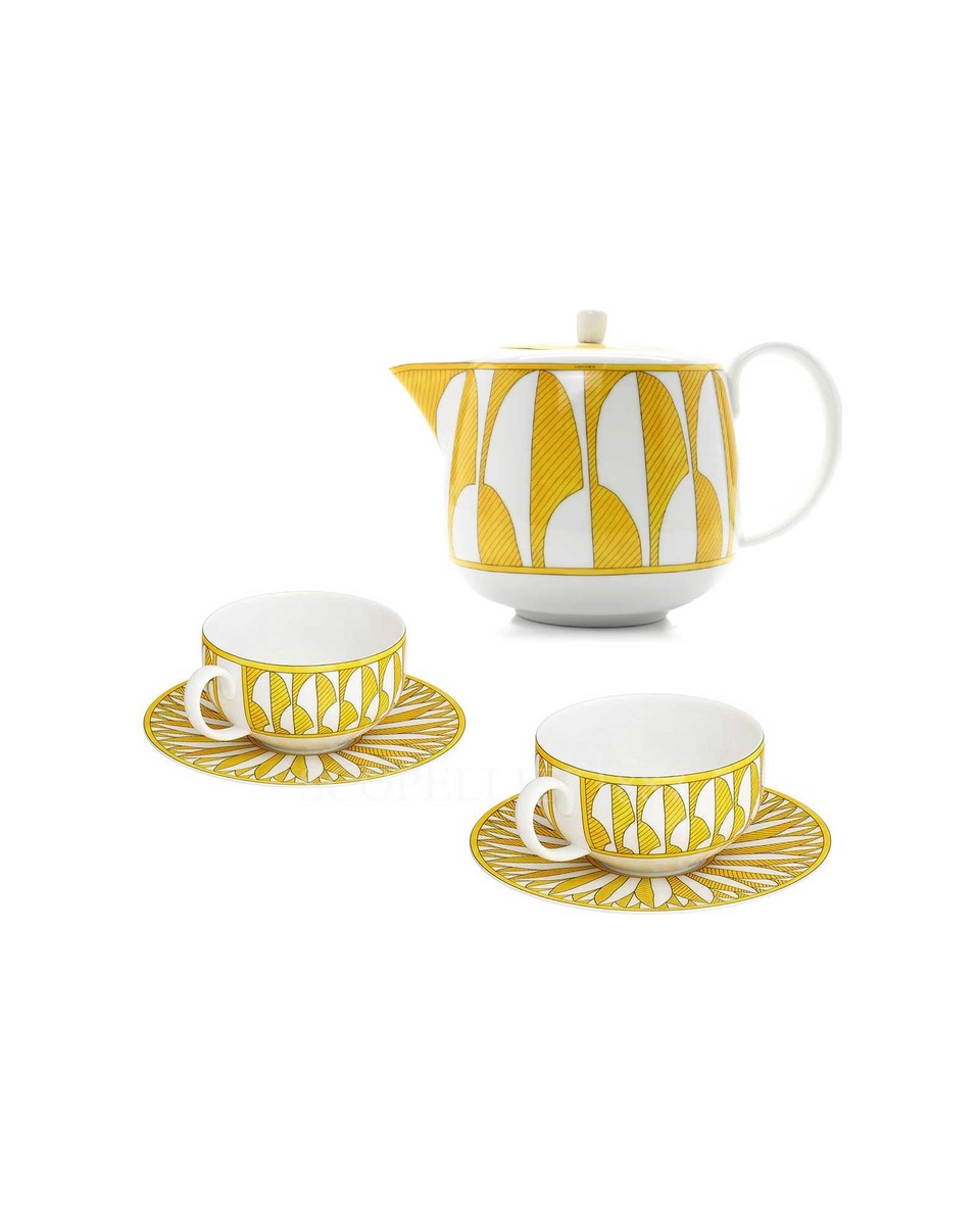 에르메스 Soleil d'Hermès Tea Set 046016P x 2 + 046018P