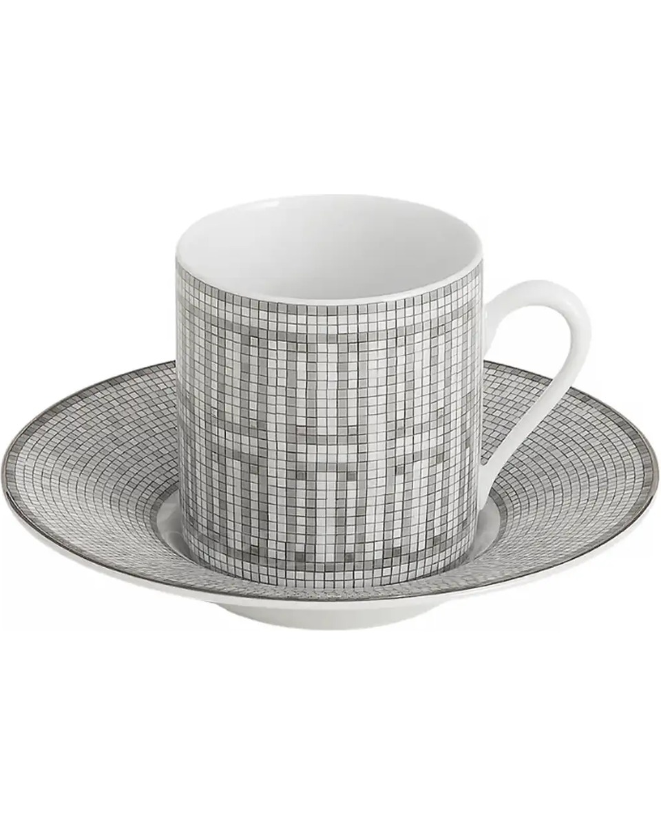 에르메스 Mosaique au 24 Platinum Coffee Cup and Saucer Set for 2 035017P