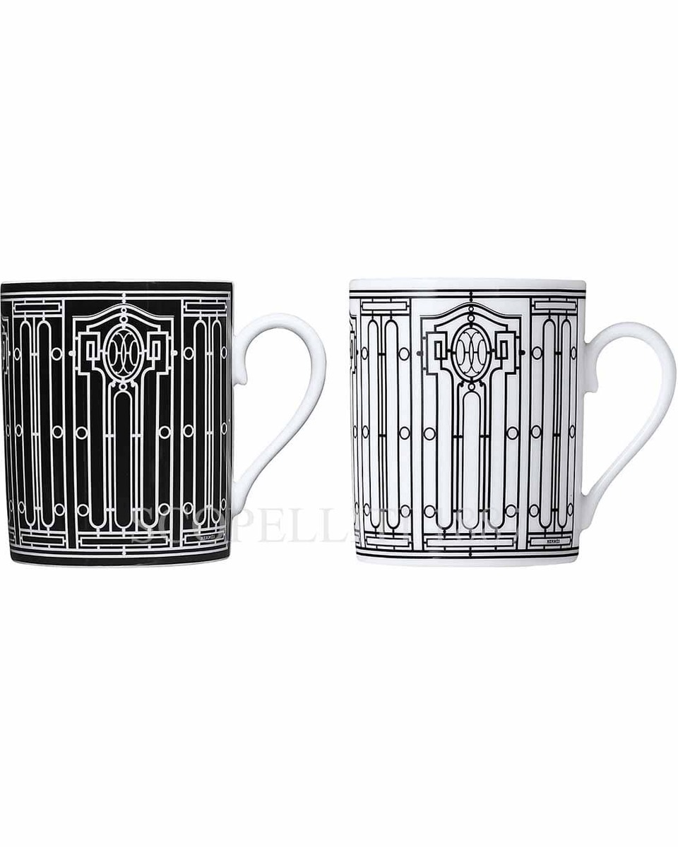 에르메스 H Deco Set of 2 Mugs 037135P