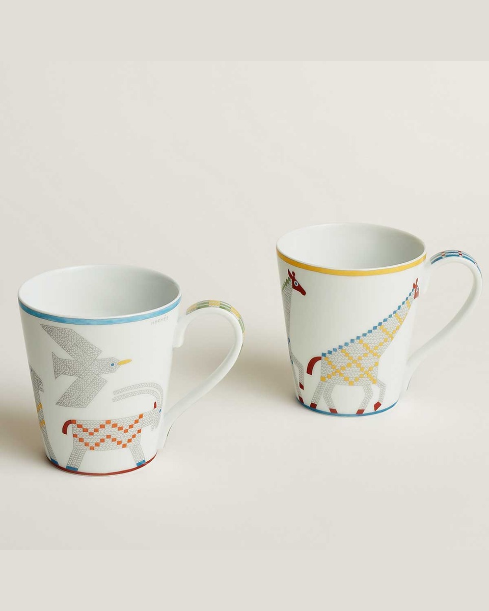 에르메스 Mug Animaux Nattes - Set of 2 P058231P