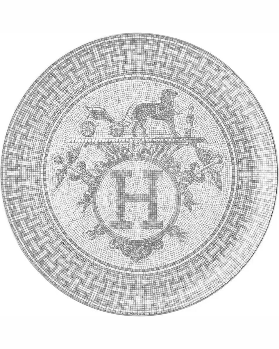 에르메스 Mosaique au 24 Platinum Tart Platter 035022P