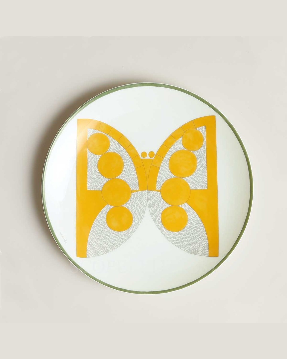 에르메스 Dessert Plate Animaux Nattes Butterfly P058107P 1/2