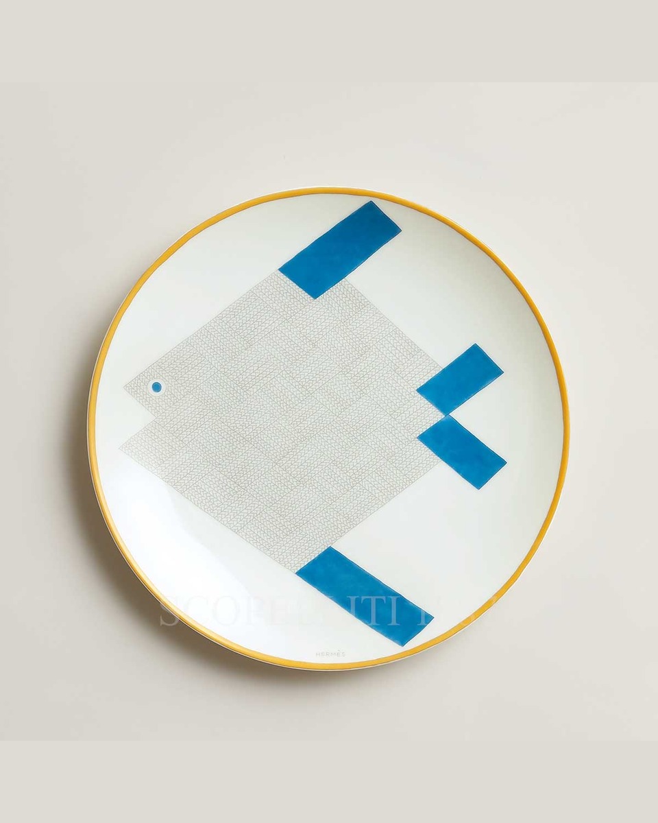 에르메스 Dessert Plate Animaux Nattes Fish P058207P 1/2