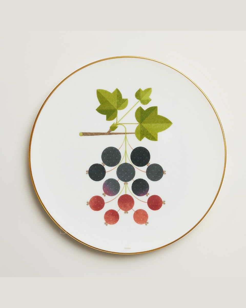 에르메스 Kaorumi Dessert Plate Blackcurrant 061307P 1/2