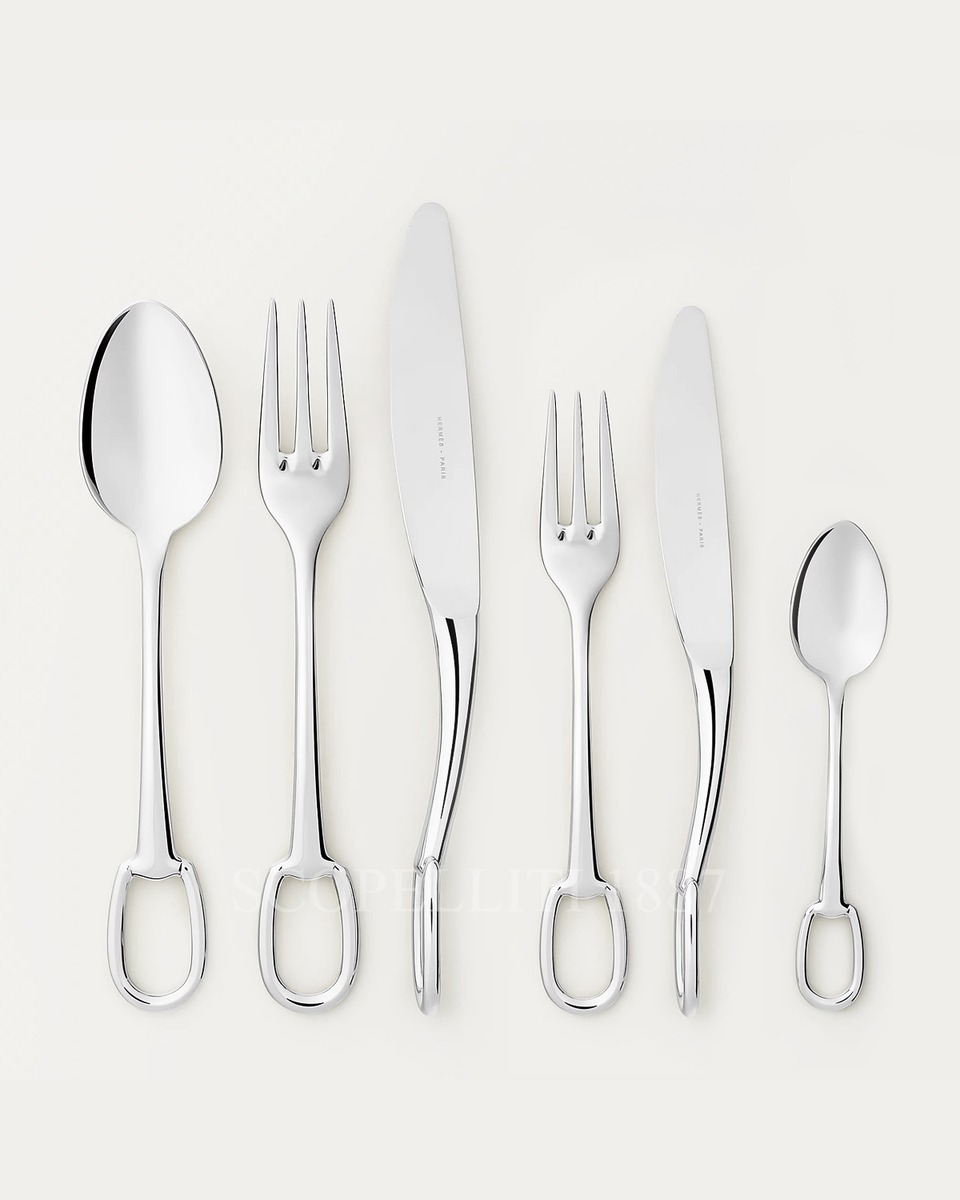 에르메스 Cutlery 36 Pieces Attelage Stainless Steel 006001P + 006002P + 006003P + 006012P + 006008P + 006009P