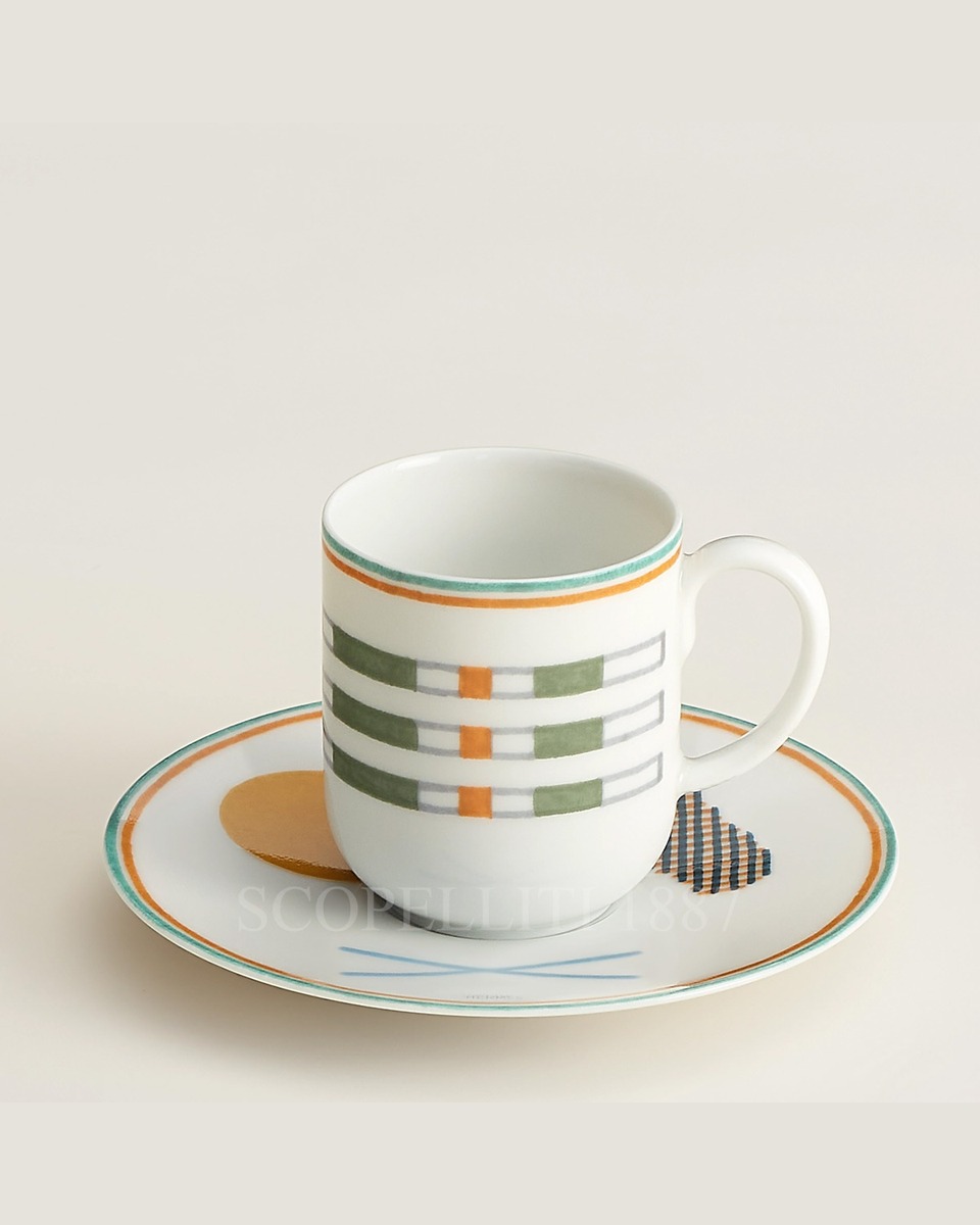 에르메스 Coffee Cup and Saucer Saut - Set of 2 055017P x 2