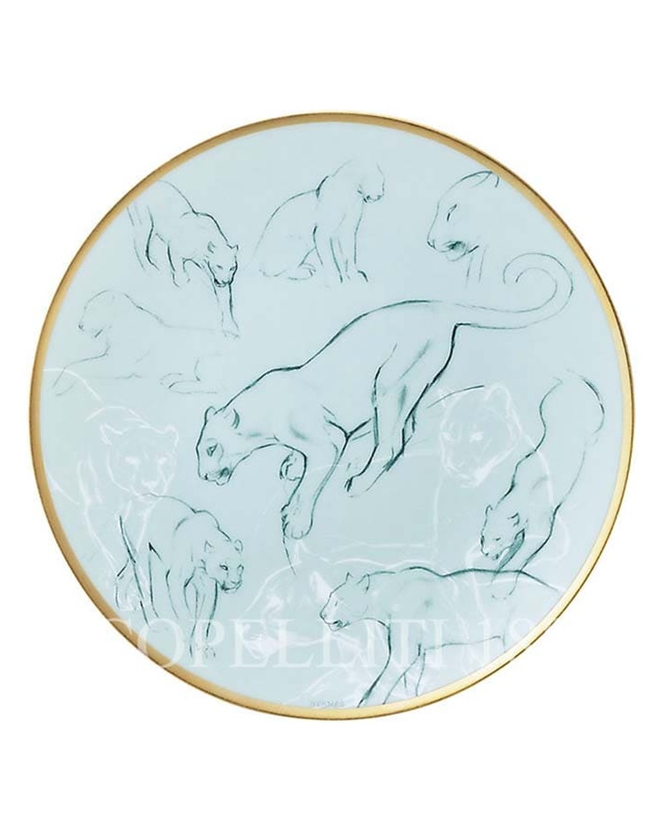 에르메스 Carnets d'Equateur 브레드/버터 접시 Felines 038112P