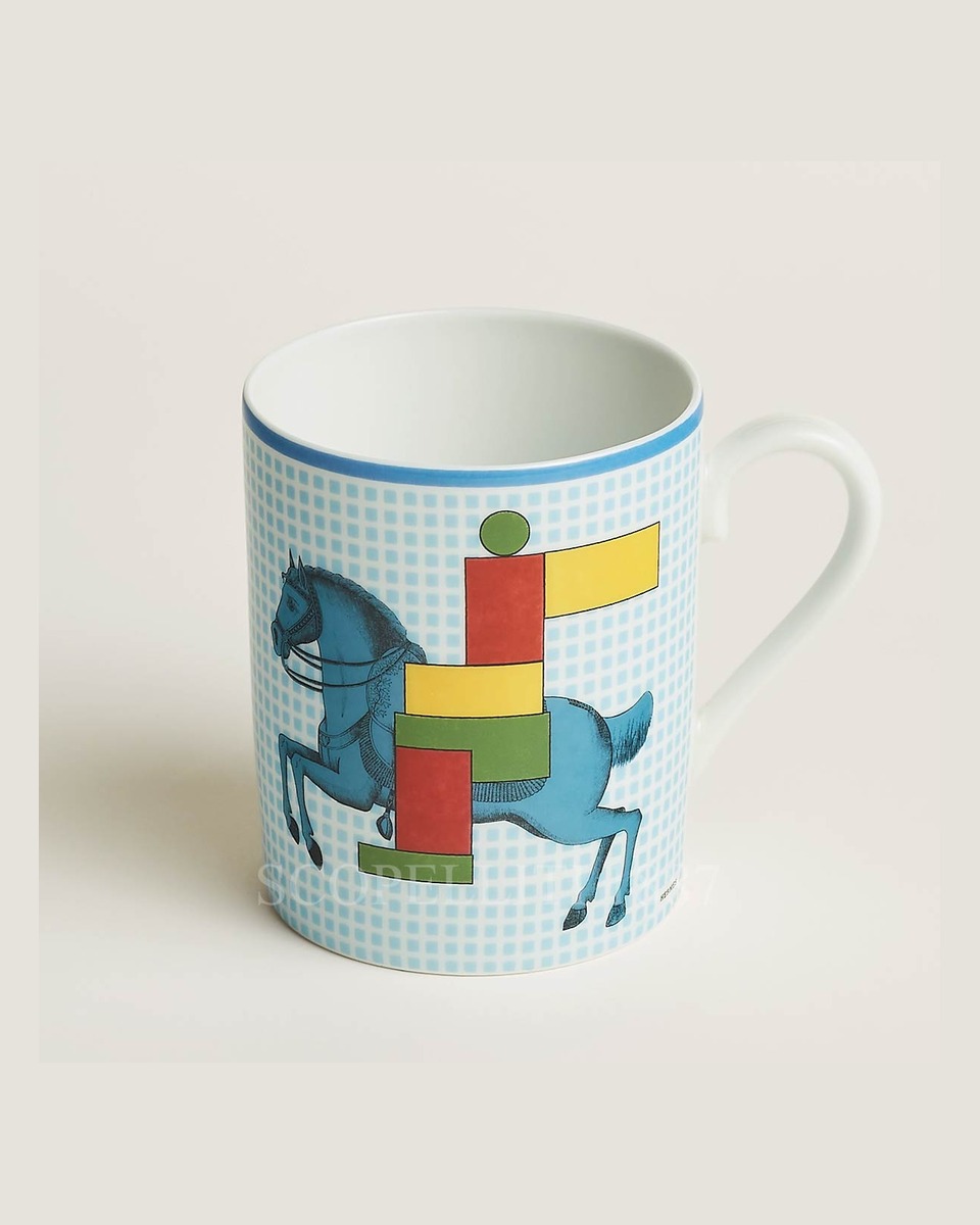 에르메스 Cavalier en Formes Blue Mug P059131P
