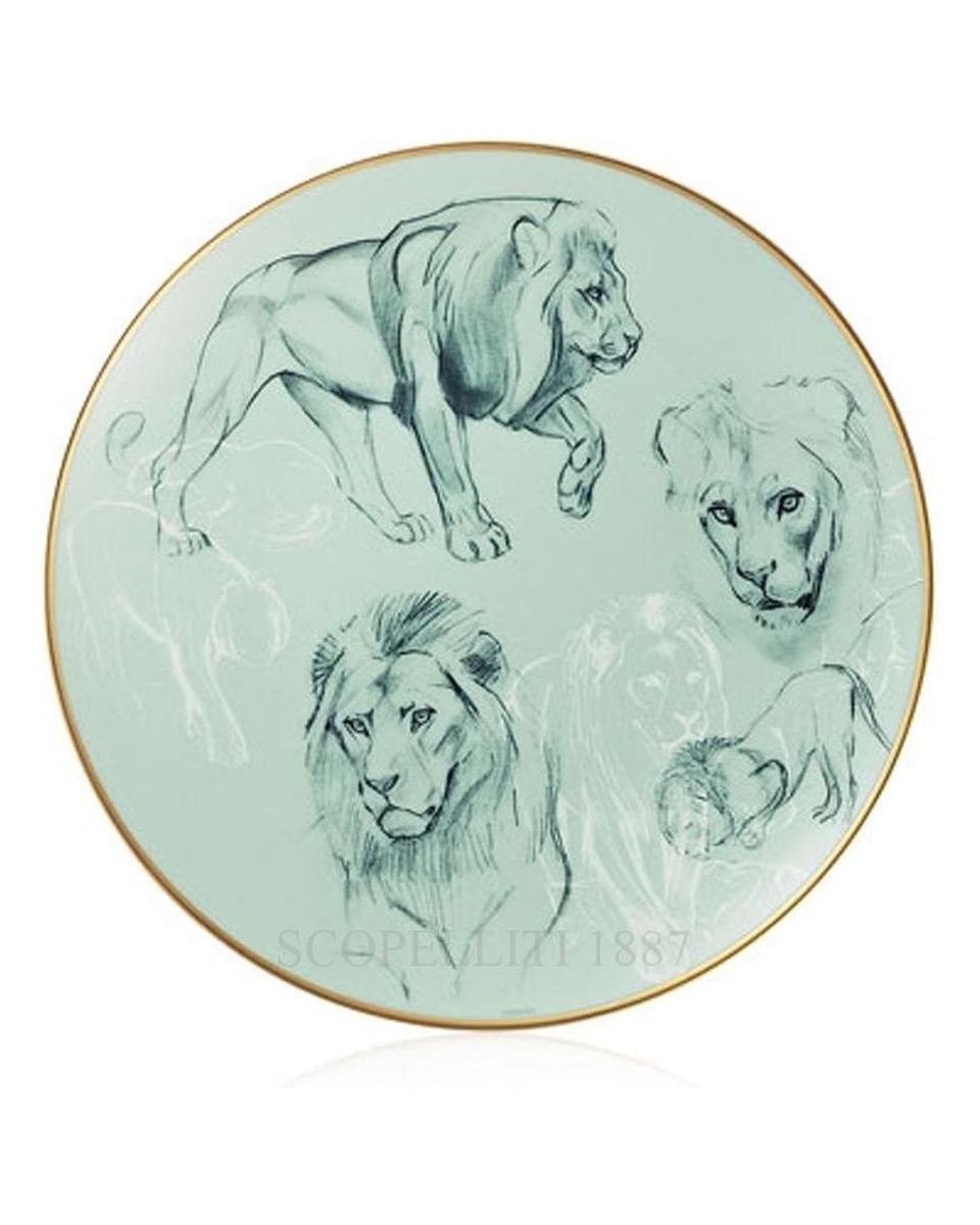 에르메스 Carnets d’Equateur Dessert Plate Lions 038107P 1/3
