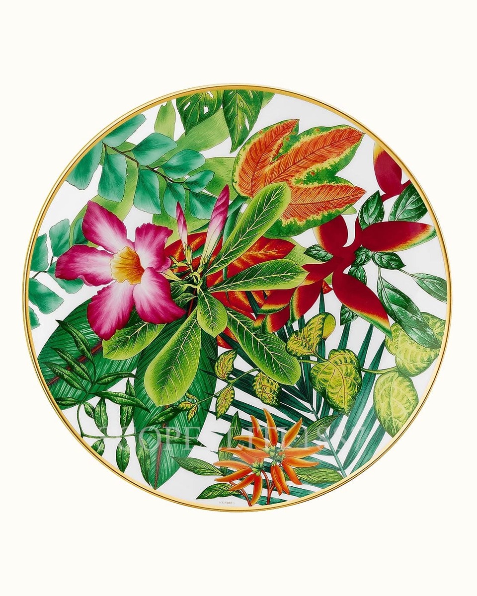 에르메스 Passifolia Dessert Plate Desert Rose 044007P 1/4