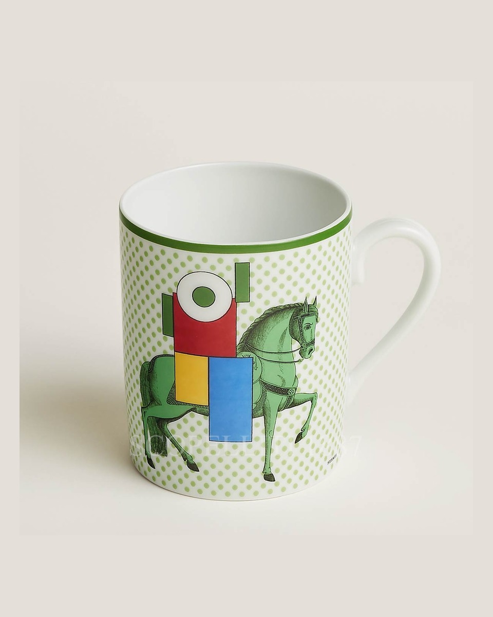 에르메스 Cavalier en Formes Green Mug P059331P 1/2