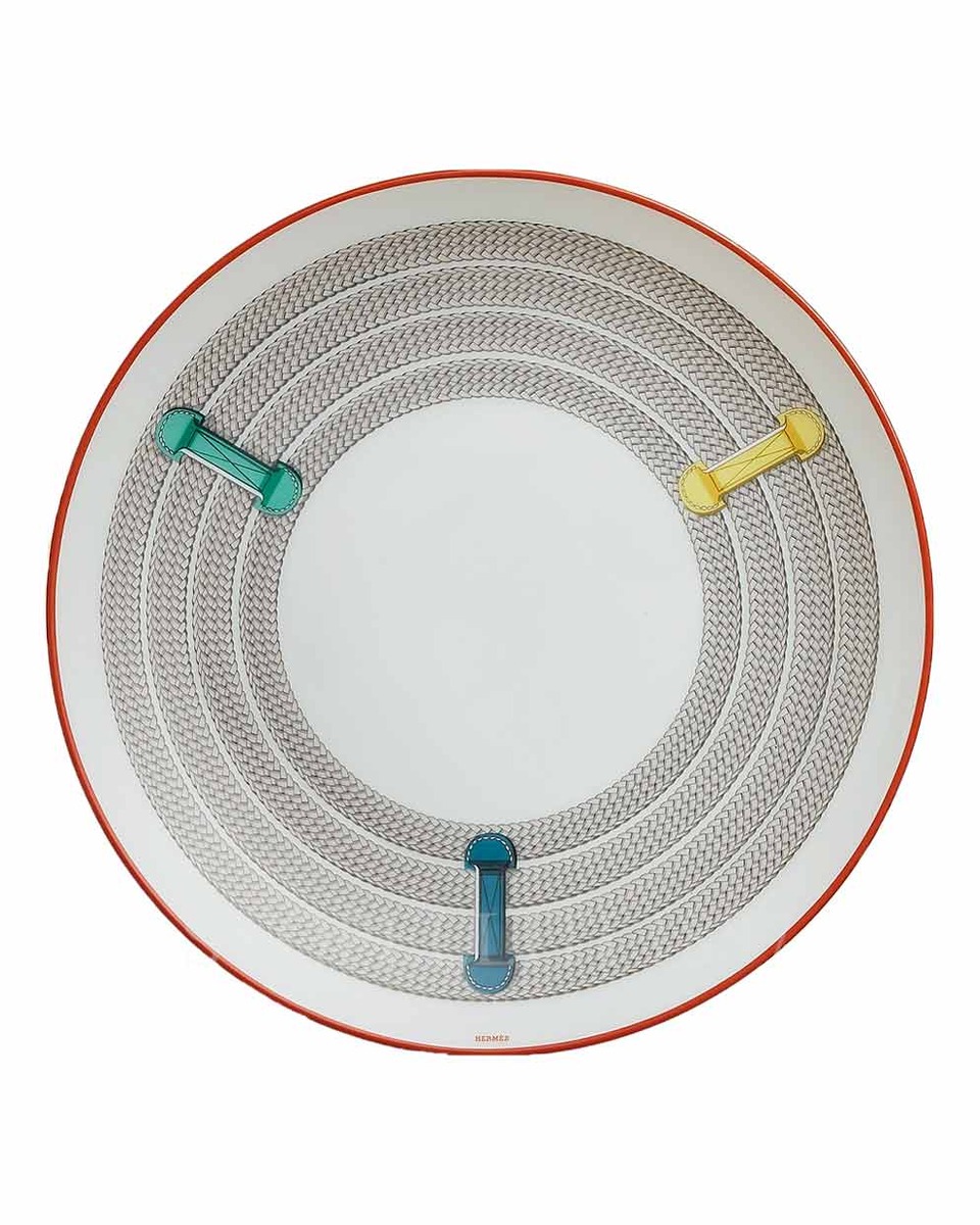 에르메스 Dessert Plate Tressages Equestres 057007P 1/3