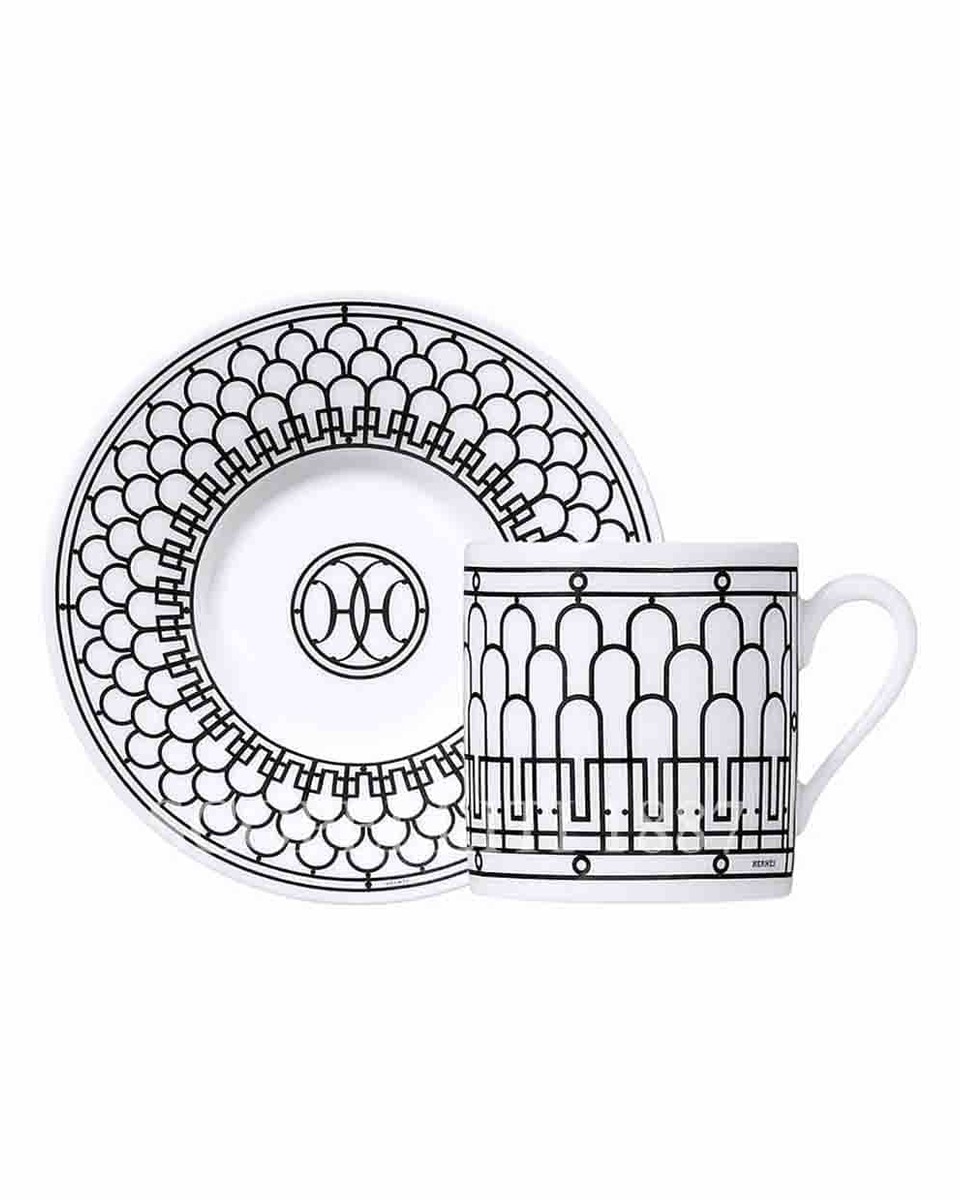 에르메스 H Deco Coffee Cup and Saucer Set for 2 037017P