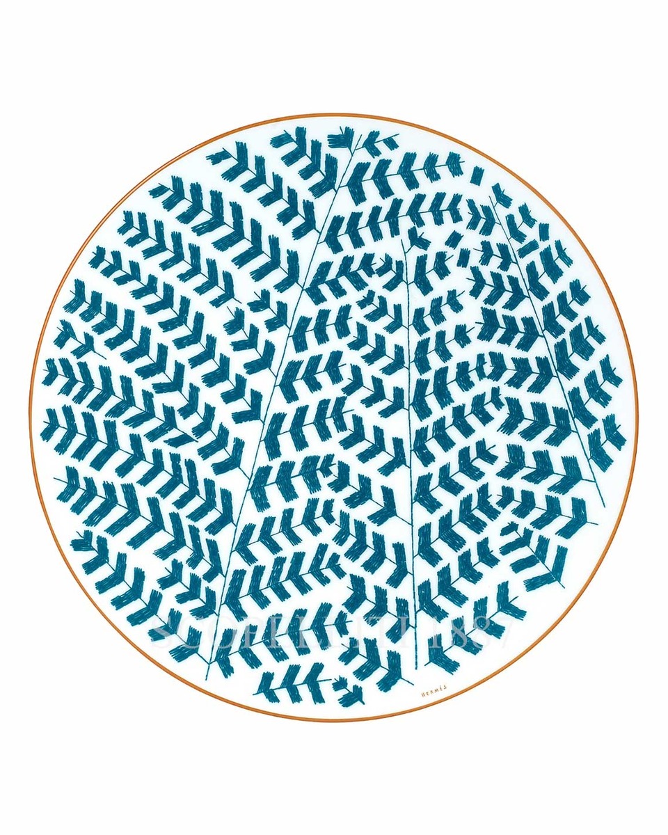에르메스 A Walk in the Garden Dinner Plate Blue 043001P