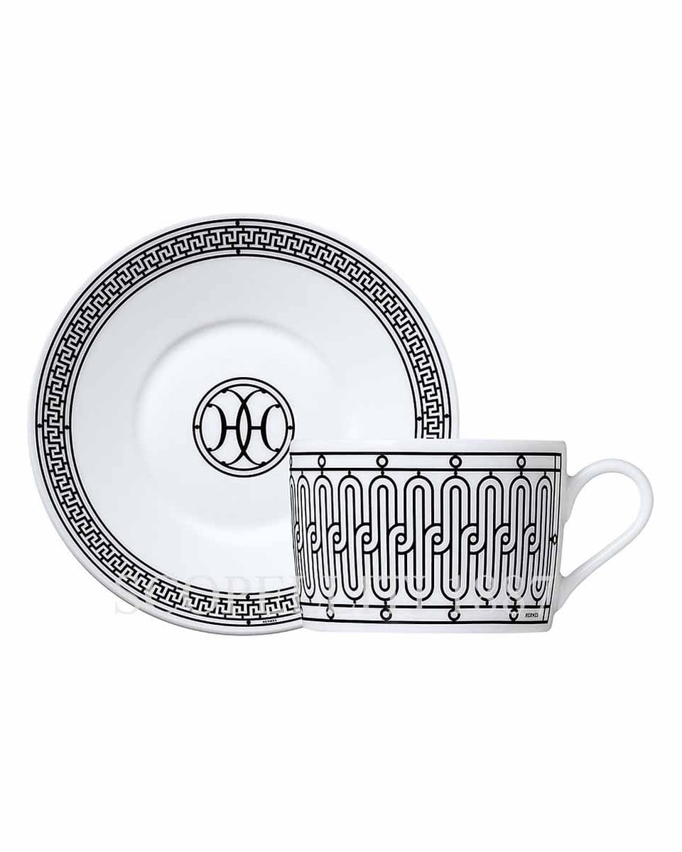 에르메스 H Deco Tea Cup and Saucer Set for 2 037016P