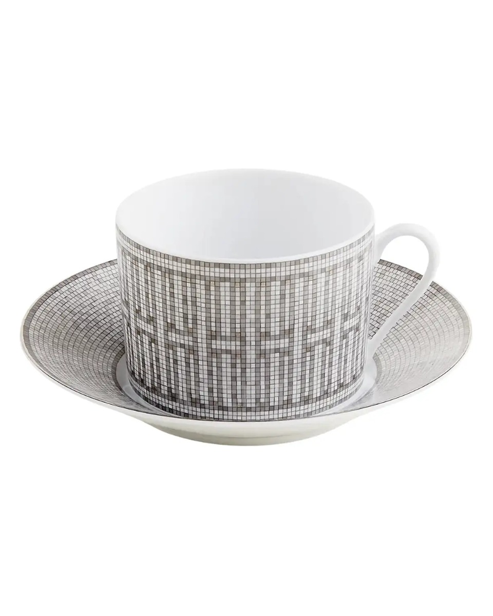 에르메스 Mosaique au 24 Platinum Breakfast Cup and Saucer Set for 2 035015P