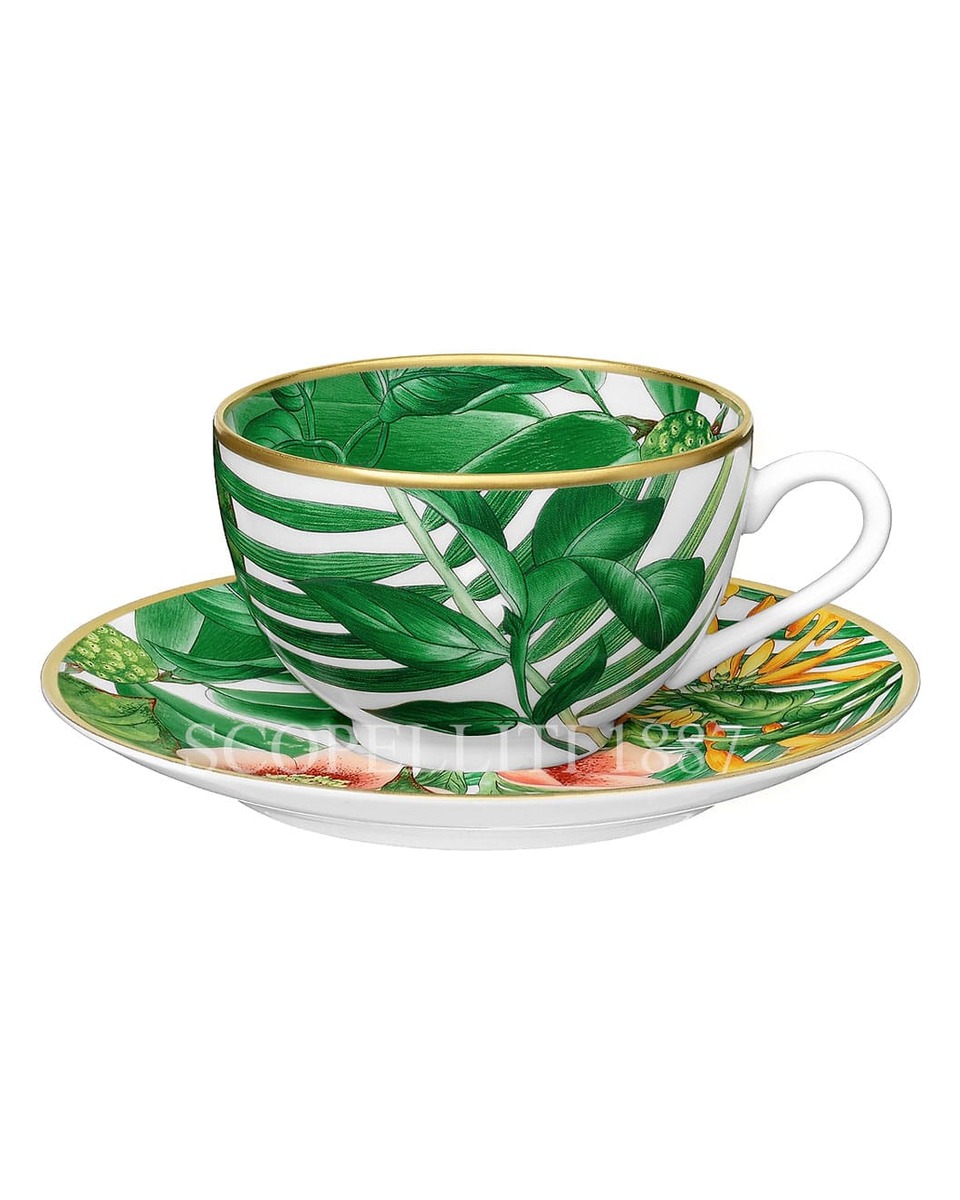 에르메스 Passifolia Tea Cup and Saucer - Set of 2 044016P