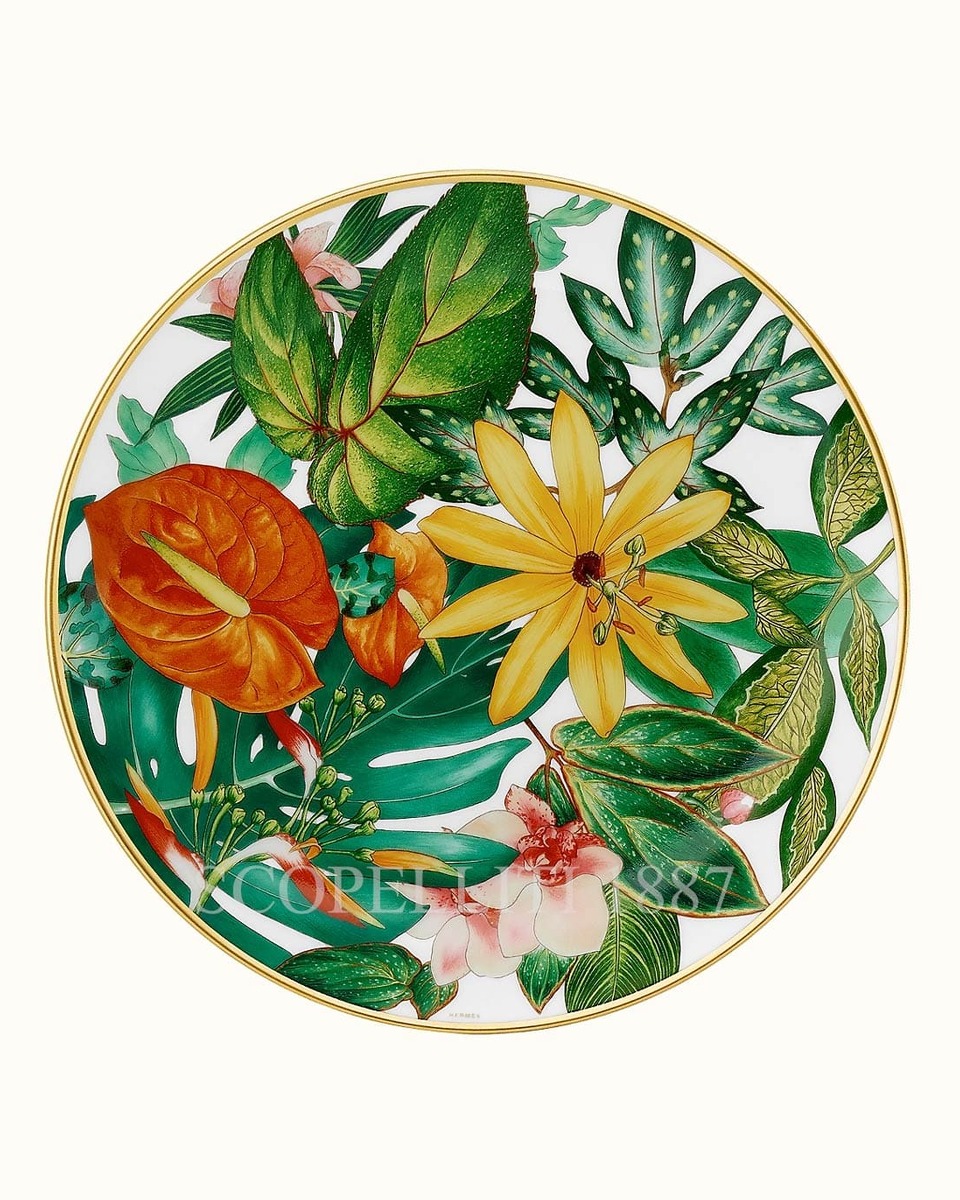 에르메스 Passifolia Dessert Plate Passiflora 044107P