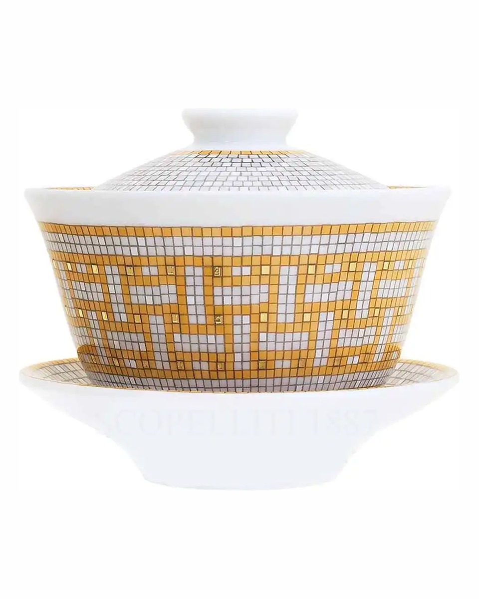 에르메스 Mosaique au 24 Tea Cup with Lid and Saucer 026082P