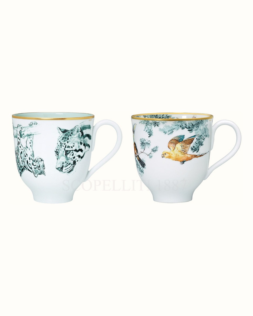에르메스 Carnets d'Equateur Set of 2 Mugs 038032P