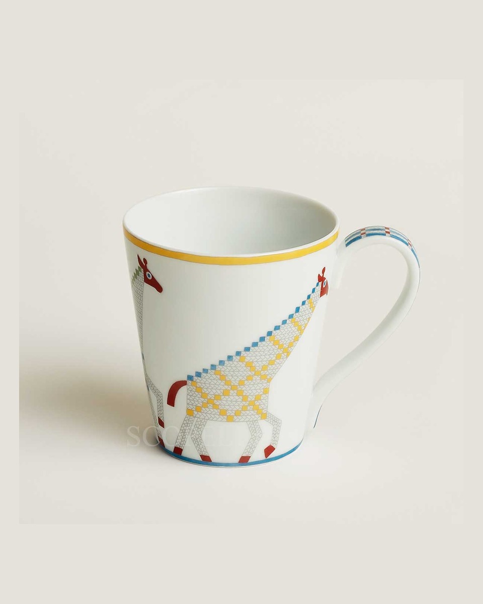 에르메스 Mug Animaux Nattes Giraffe P058131P