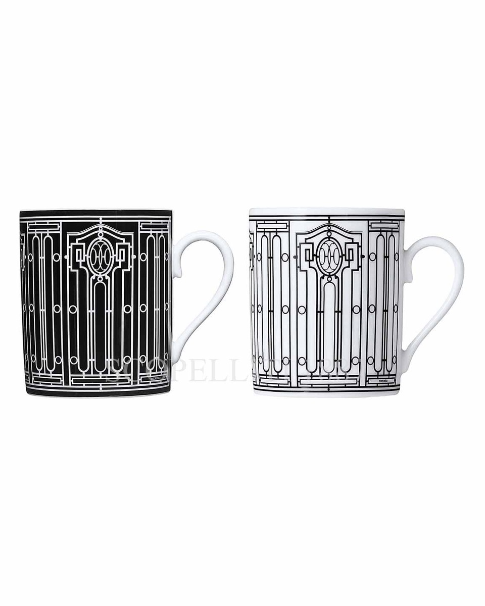에르메스 H Deco Set of 2 Mugs 037135P