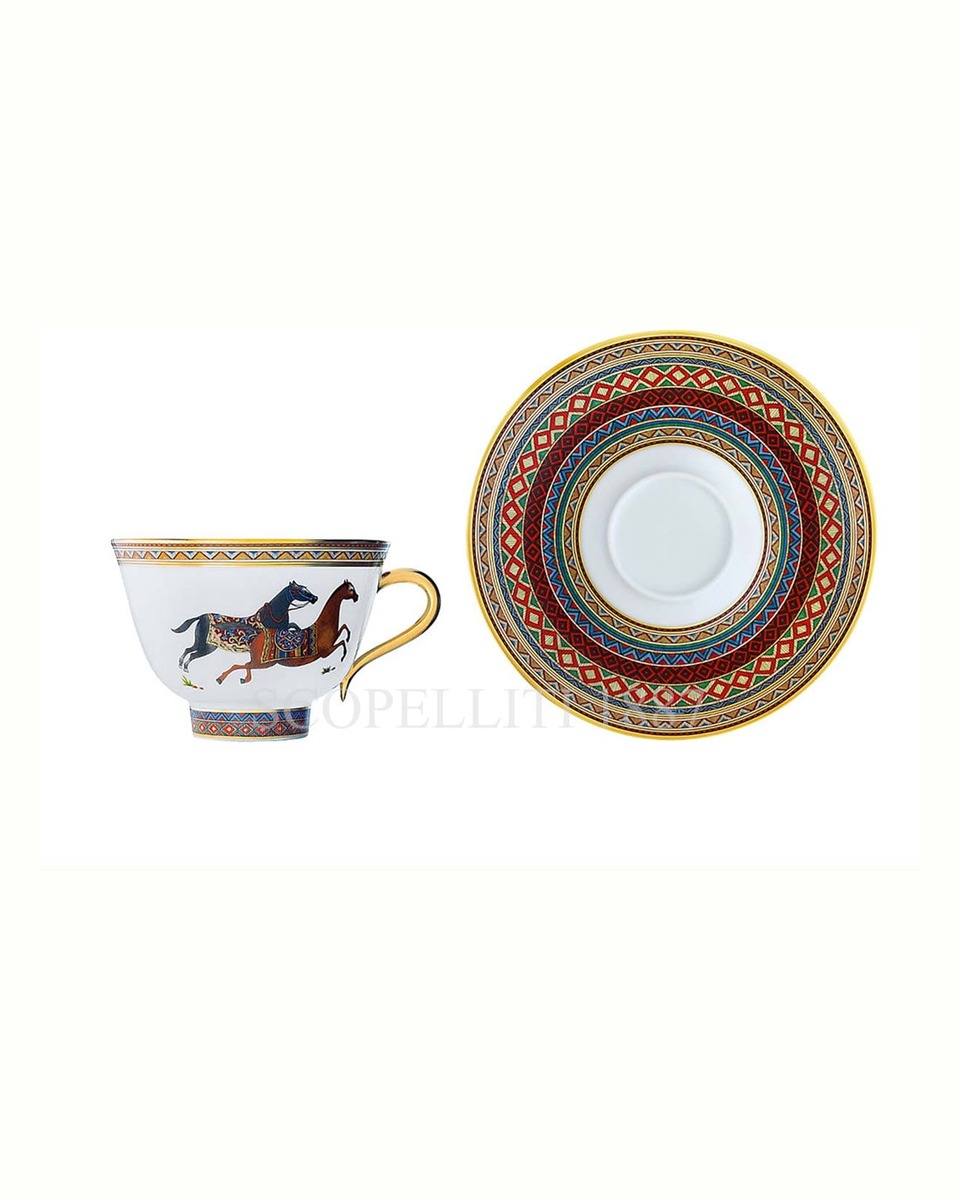 에르메스 Cheval d’Orient Set of 2 Tea Cups Pattern No. 1 009816Px2 1/3