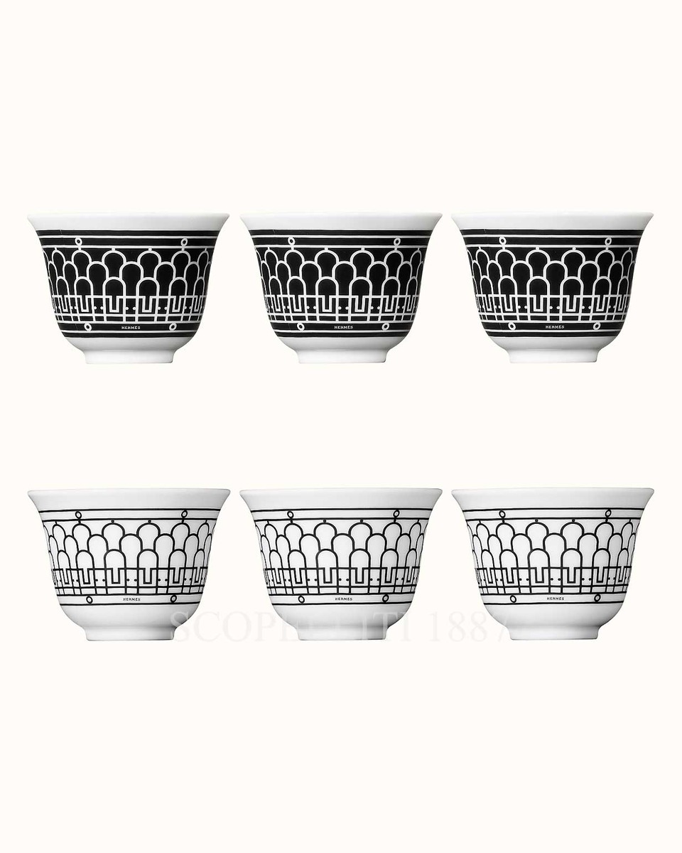 에르메스 H Deco Set of 6 Small Cups Mini Model 037034P