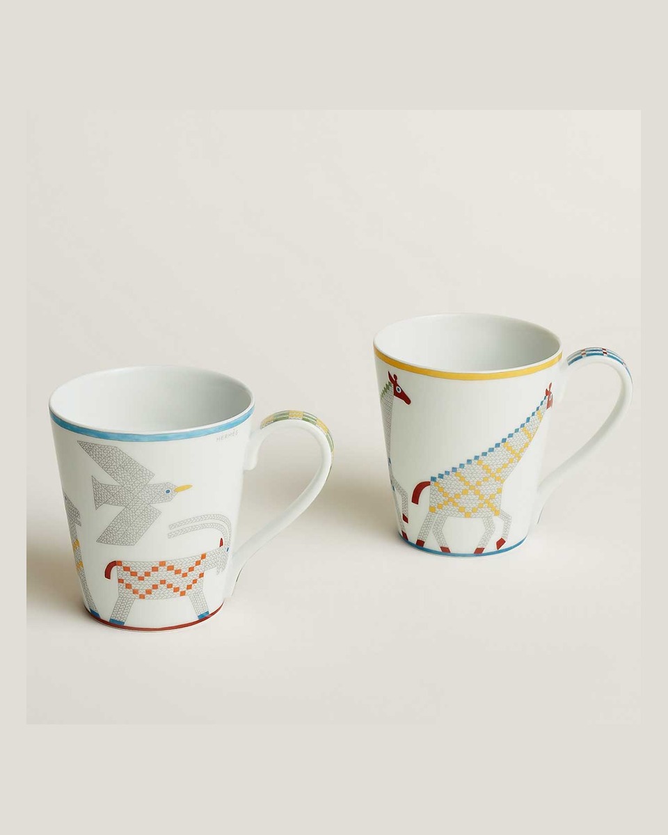 에르메스 Mug Animaux Nattes - Set of 2 P058231P