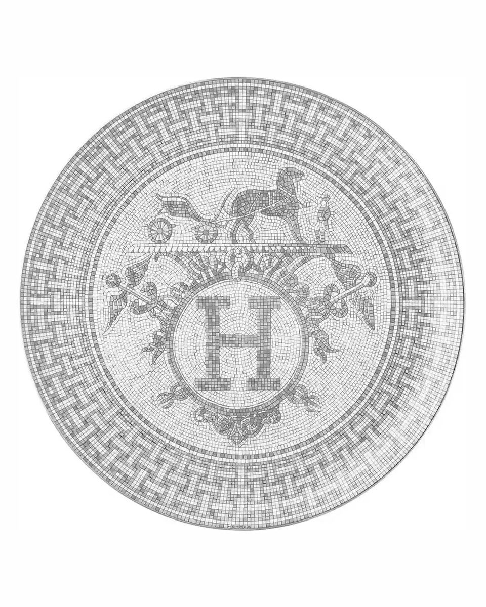 에르메스 Mosaique au 24 Platinum Tart Platter 035022P