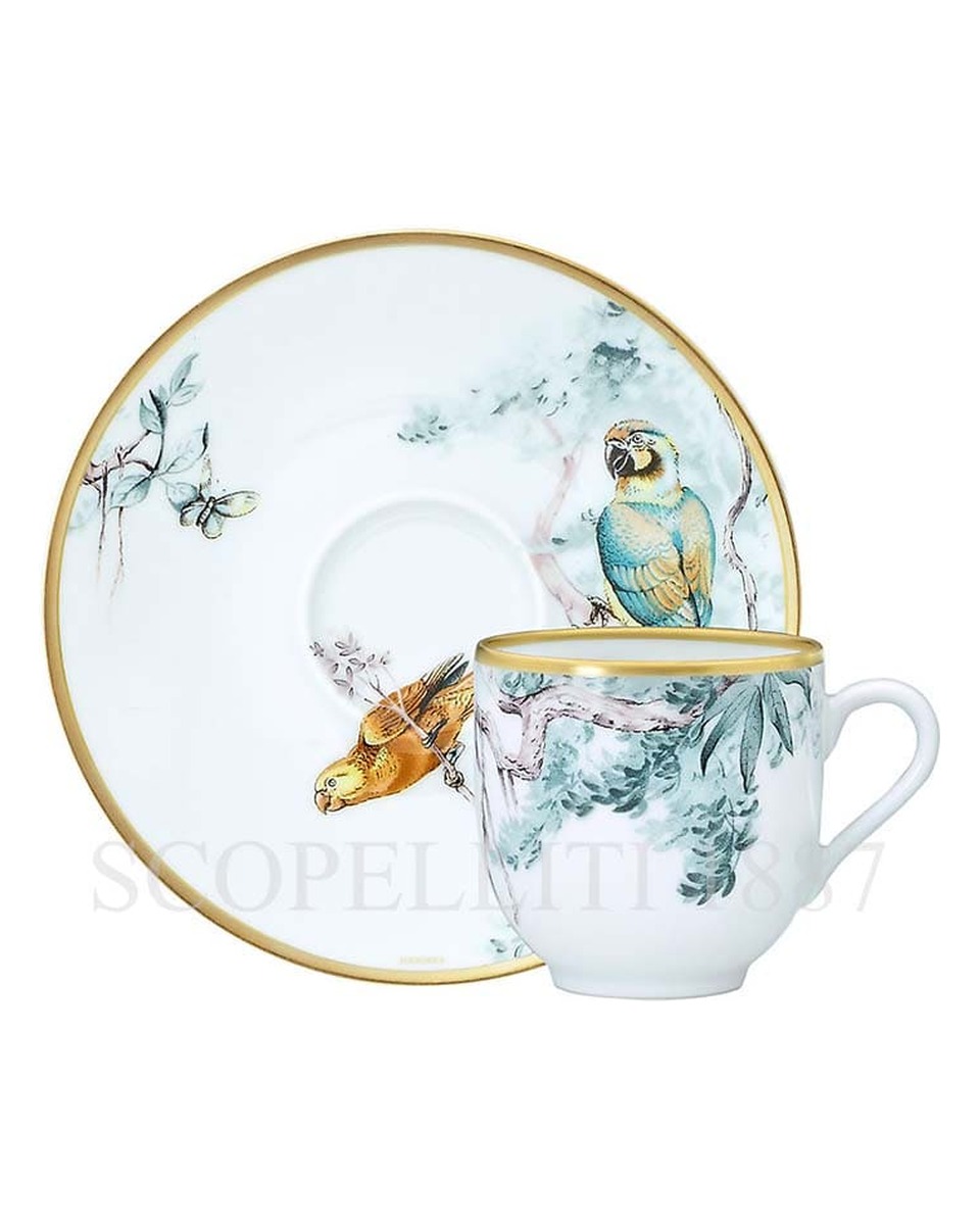 에르메스 Carnets d'Equateur Coffee Cup and Saucer - Set of 2 038017P
