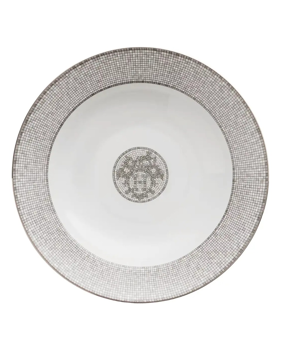 에르메스 Mosaique au 24 Platinum Round Deep Platter 035026P