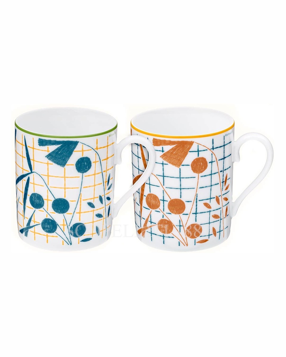에르메스 Mug A Walk in the Garden - Set of 2 043231P
