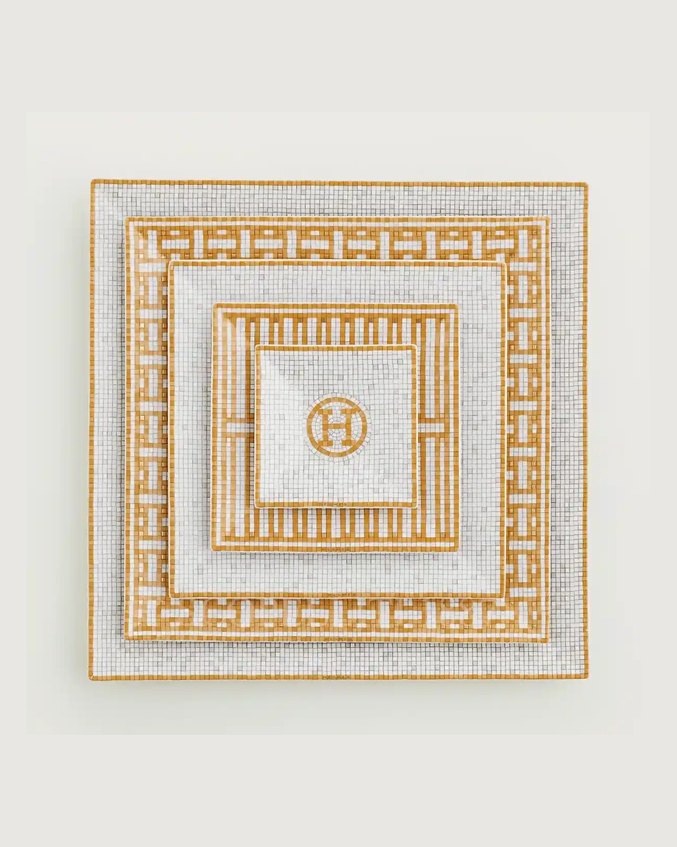 에르메스 Mosaique au 24 Square Plate Set of 5 026046P