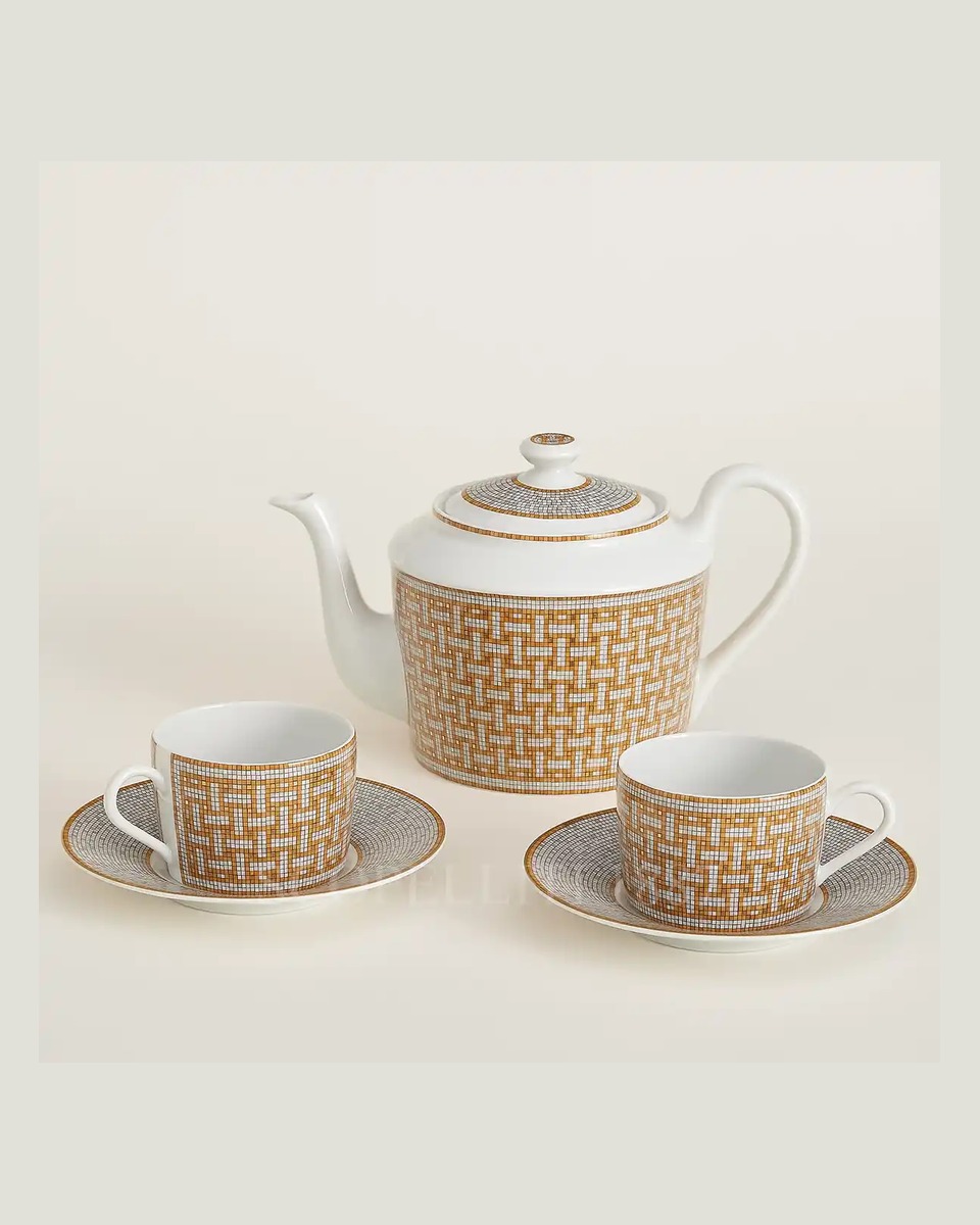 에르메스 Mosaique au 24 Gold Tea Set 026116P
