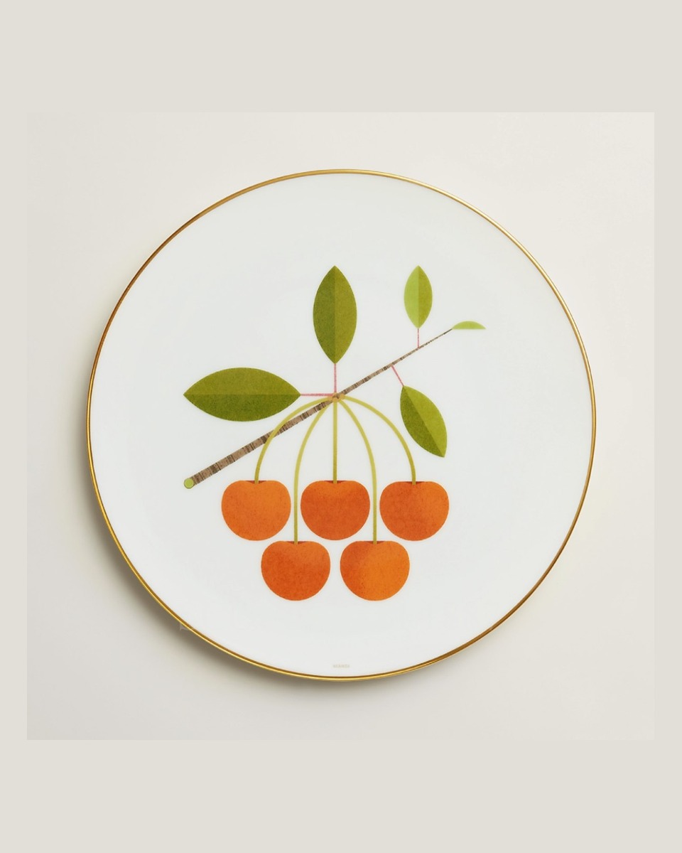 에르메스 Kaorumi Dessert Plate Cherry 061107P